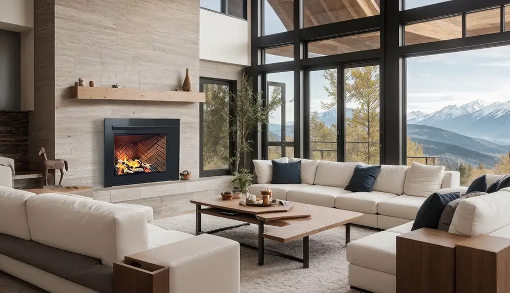 Savannah Vision 42 traditional gas fireplace.